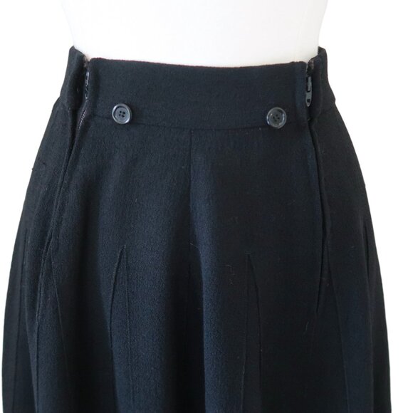 vtg 60s NORMAN NORELL gored panel flared midi skirt XXS wool crepe - Picture 2 of 8